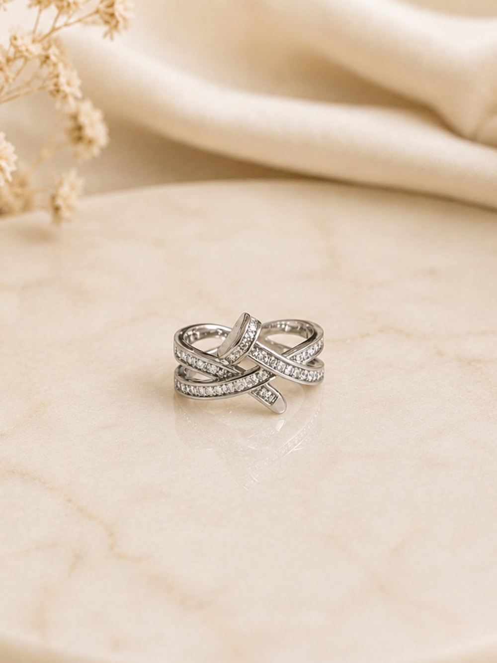 💎 Adjustable Nail Ring | Luxury-Inspired Pavé Crystal Wrap Ring